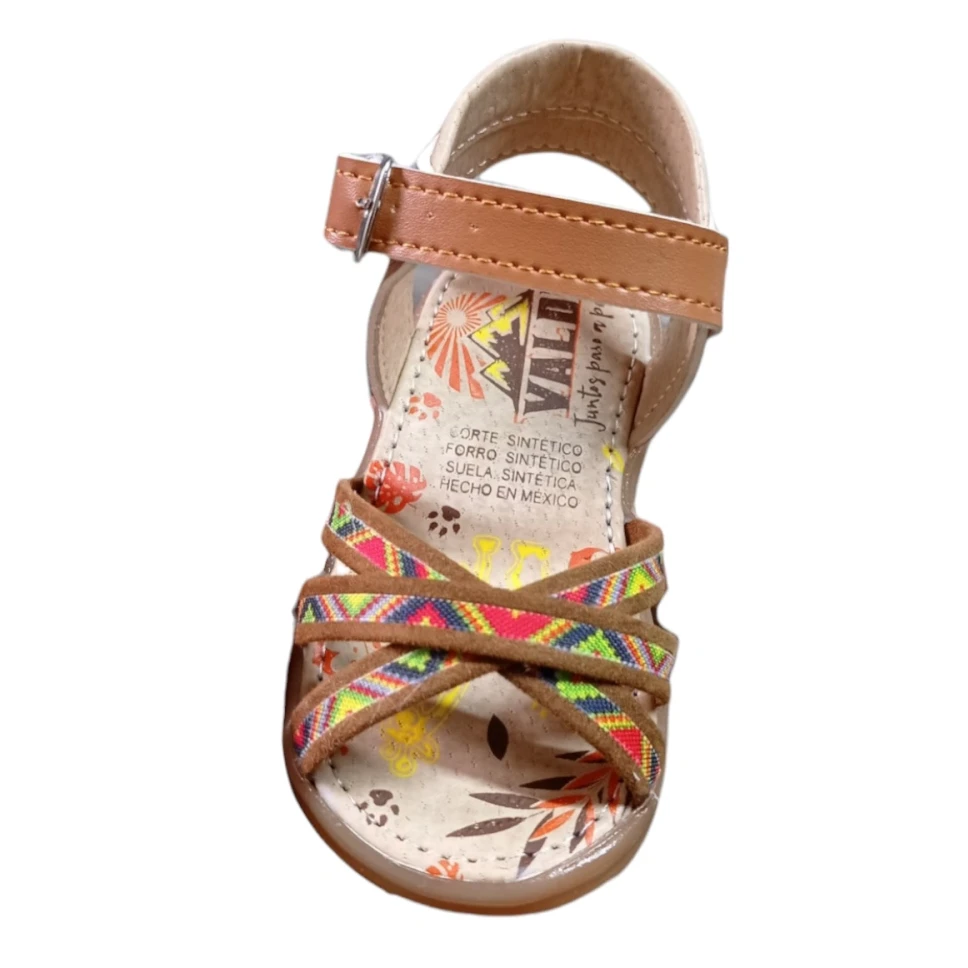 Honey-colored embroidered Huarache sandals for kids / Woven sandals / Children's footwear / HT01