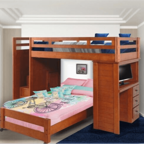 Single Nadia Bunk Bed With Desk / Bunked Beds / Twin Over Twin Bed / Stacked Beds / Loft Bed