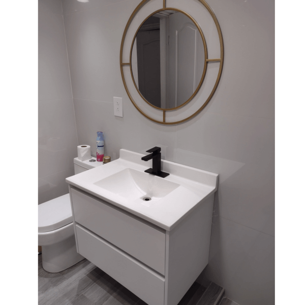 Modern White Sink with Multi-compartment Design Drawer