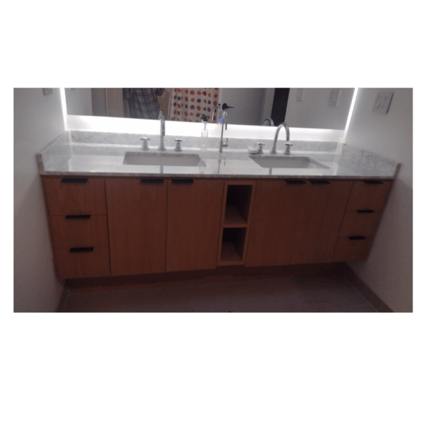 Large Deluxe Modern Double Bathroom Sinks with Marble Top