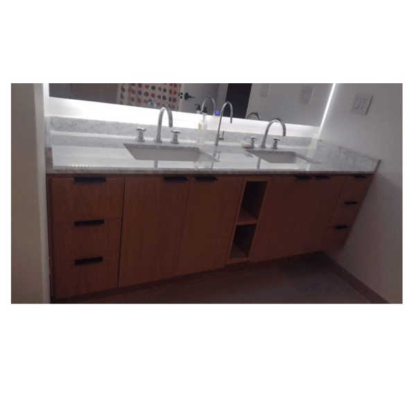 Large Deluxe Modern Double Bathroom Sinks with Marble Top