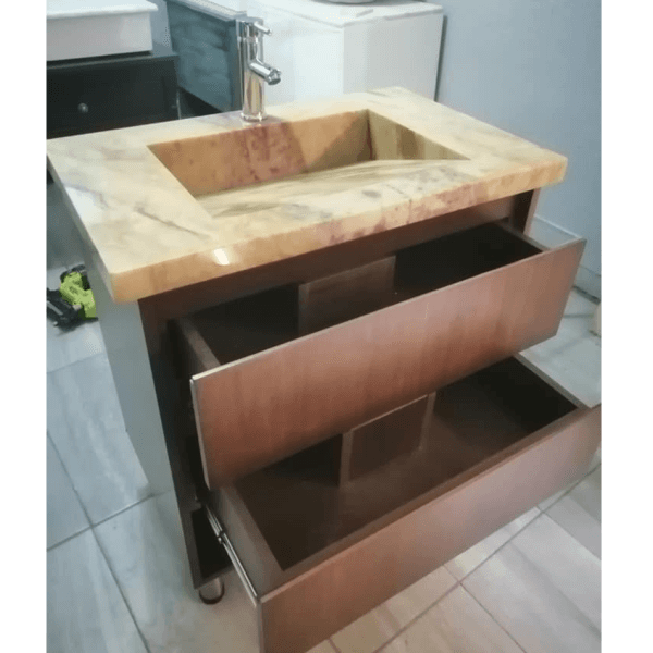 Marble Modern Slanted Cabinet Sink / Vanity Cabinet / Medicine Cabinet