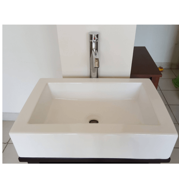 Large White Rectangular Modern Bathroom Sink
