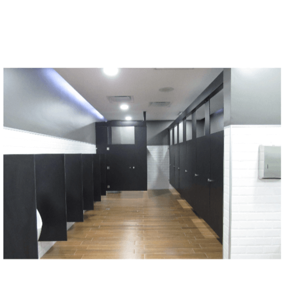 SOLID PHENOLIC PARTITIONS 12.7MM, Black Bathroom Stall