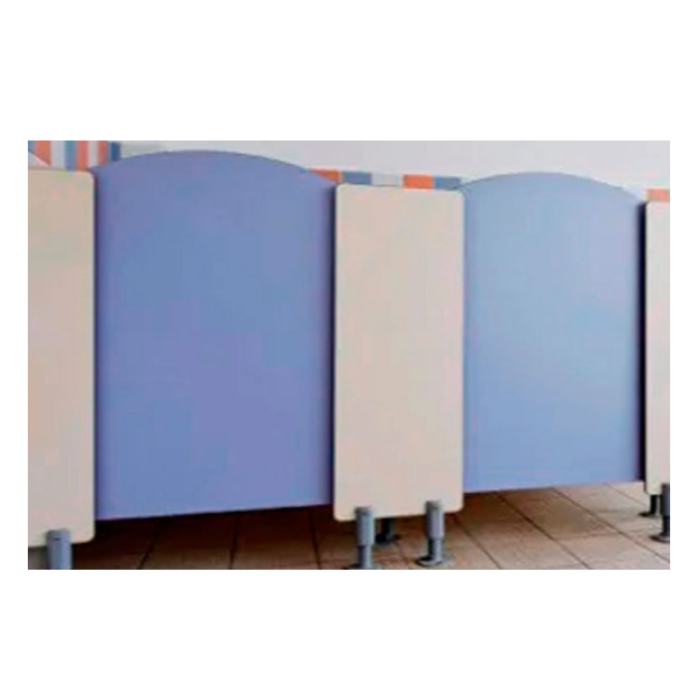 Kids White and Blue Bathroom Partition