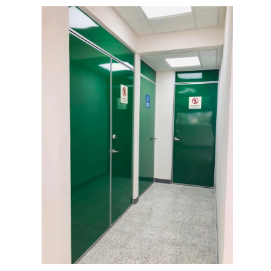 Double Doors with Parapet and Peephole, Laminated Green