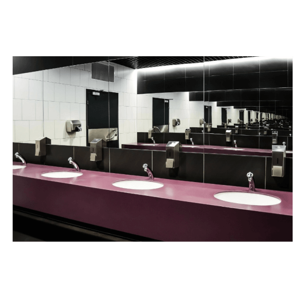 Maroon Public Restroom Sink