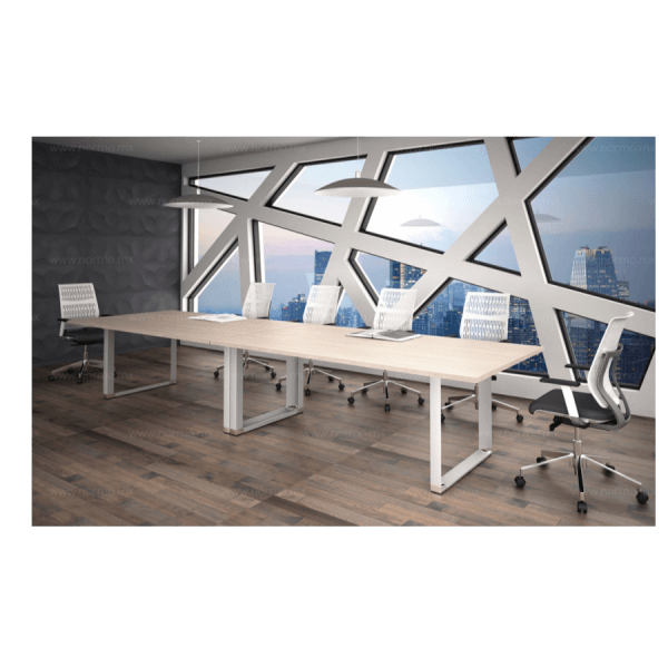 Modern Rectangular Wooden Table / Premium Office Conference Tables / Elegant Boardroom Ensemble