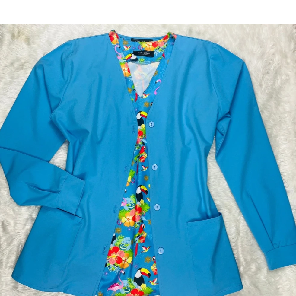 ladies shirt with buttons and front pockets
