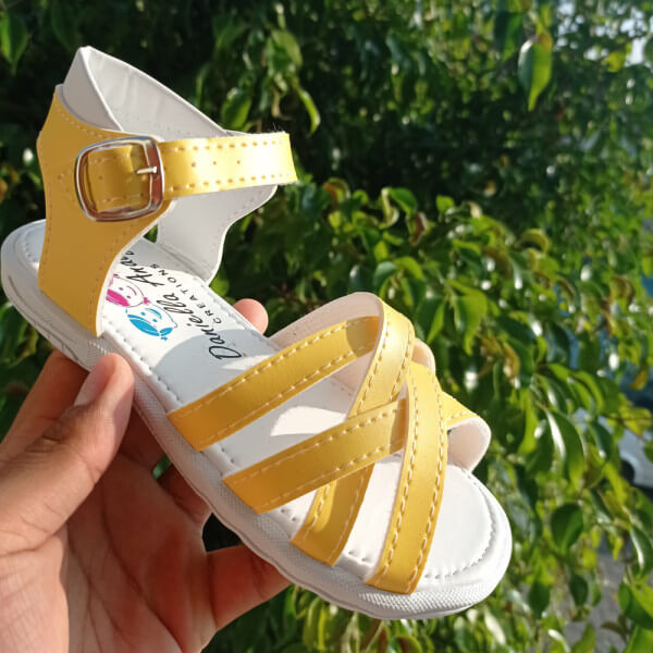 Yellow Strips Huarache Sandals For Kids Little Feet Ventures Sandals Child s Footwear Escapades