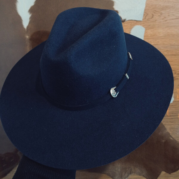 Customizable Fedora Hats made with Wool Dark Blue